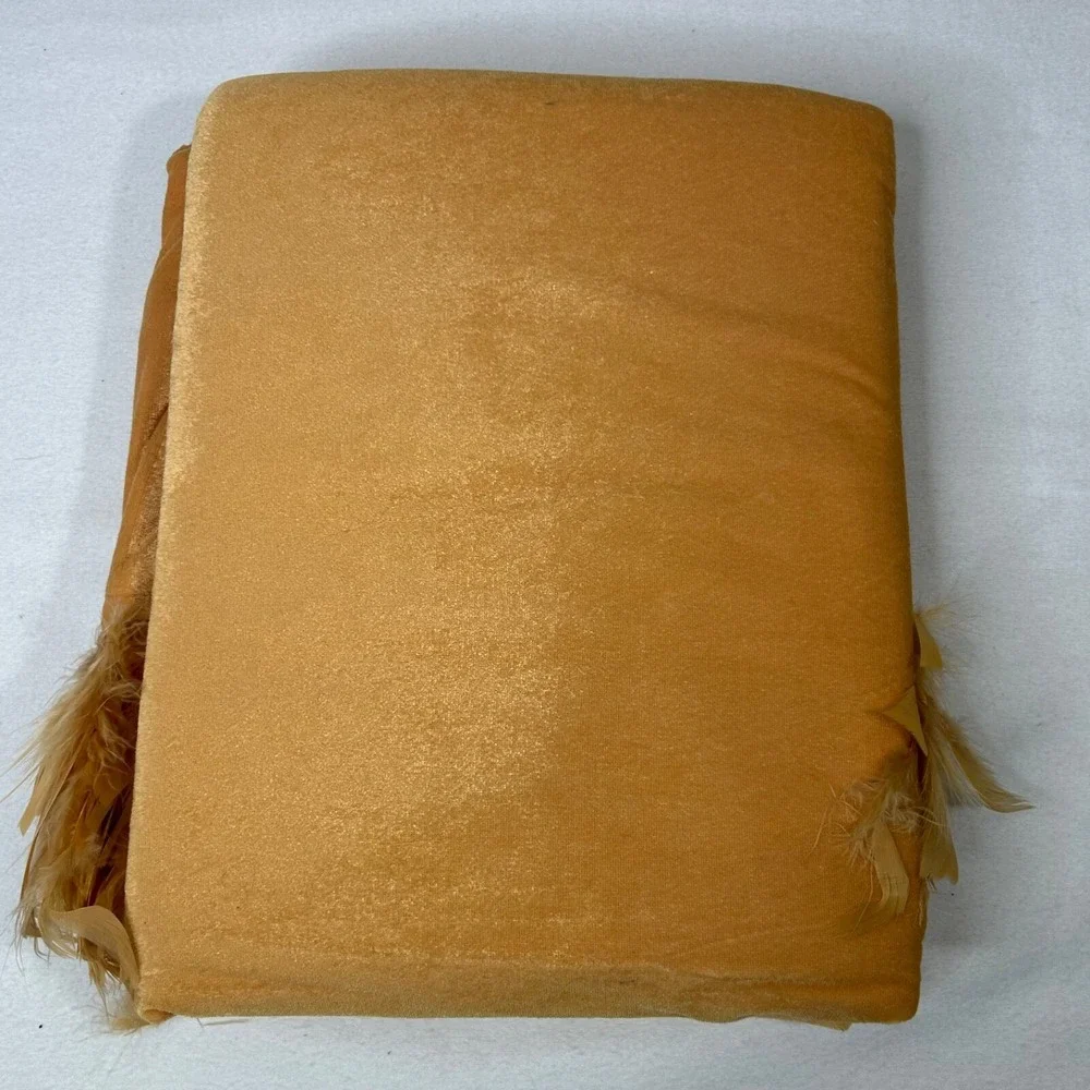 Highgate‎ Manor Soft Luxury Throw Feather Trim Gold Approx 50